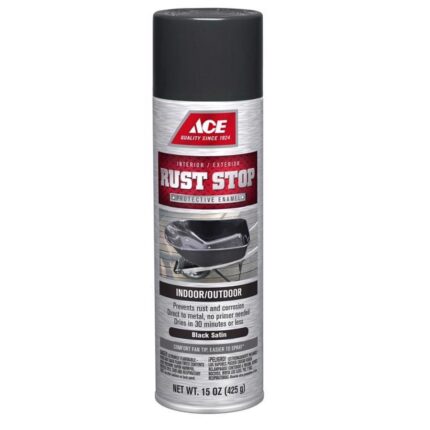 Rust Stop Anti-Corrosion Spray Paint – Satin Black – 15 oz