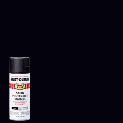 Stops Rust Satin Black Spray Paint 12 oz