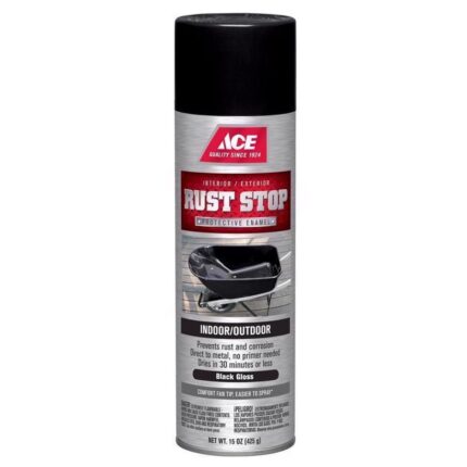 Rust Stop Anti-Corrosion Spray Paint – Gloss Black – 15 oz