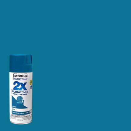 2X Ultra Cover Satin Lagoon Blue Spray Paint – 12 oz