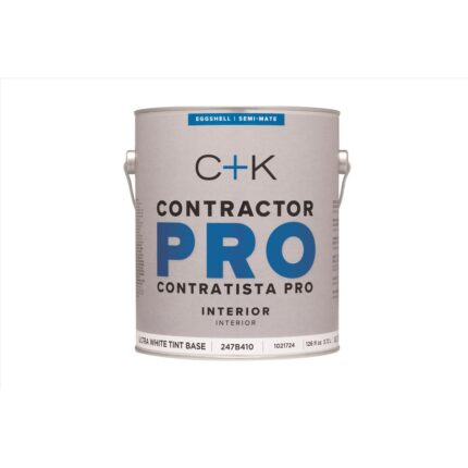 Contractor Pro Interior Eggshell Ultra White Base Paint & Primer – 1 Gallon