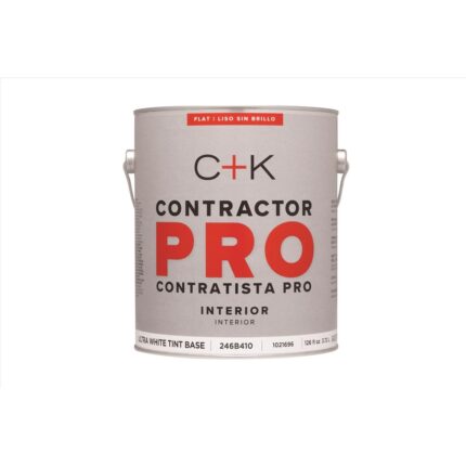 Contractor Pro Interior Flat Ultra White Base Paint & Primer – 1 Gallon