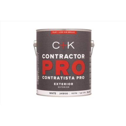 Contractor Pro Exterior Flat Ultra White Base Paint & Primer – 1 Gallon