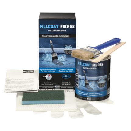 Fillcoat Fibres Waterproof Coating – Dark Grey – 1L Kit