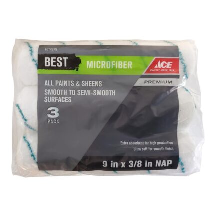 Best Microfiber 9 in. W X 3/8 in. Paint Roller Cover 3 pk