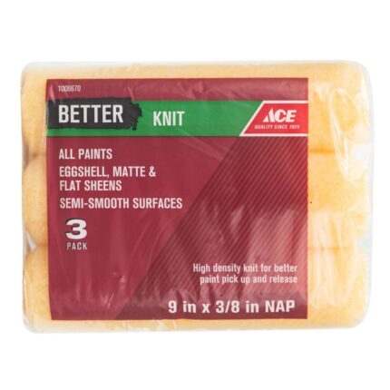 Better Knit 9 in. W X 3/8 in. Paint Roller Cover 3 pk