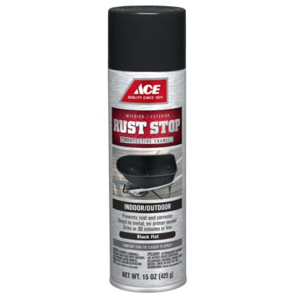 Rust Stop Flat Black Protective Enamel Spray Paint 15 oz