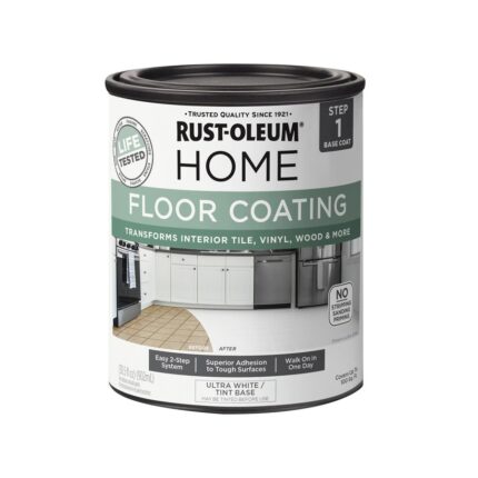Home Interior Floor Coating Kit, Matte White 1 Quarts (Pack of 2)