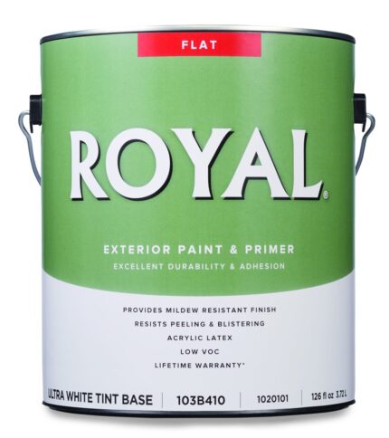 Exterior Flat Ultra White Tint Base Paint  -  1 Gallon