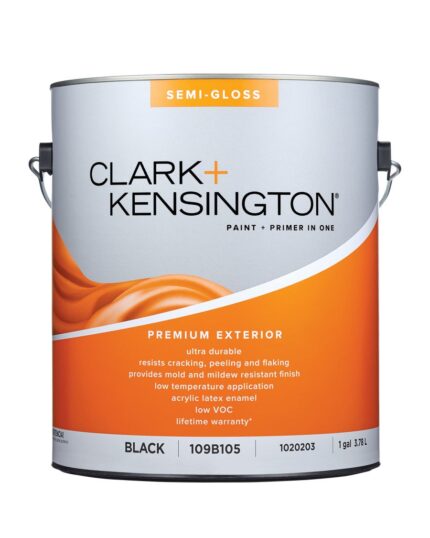 Contractor Pro Exterior Semi-Gloss Black Paint & Primer  -  1 Gallon