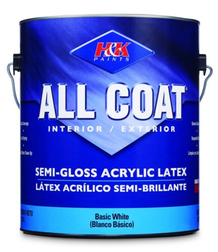 Interior/Exterior Semi-Gloss White Paint  -  1 Gallon
