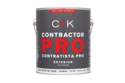 Contractor Pro Exterior Flat Ultra White Base Paint & Primer  -  1 Gallon