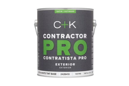 Contractor Pro Exterior Satin Ultra White Base Paint & Primer  -  1 Gallon