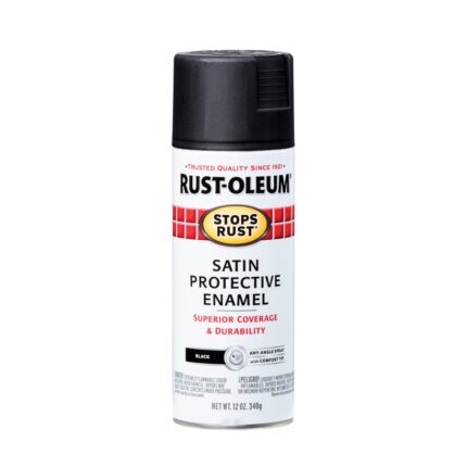 Stops Rust Satin Black Spray Paint 12 oz