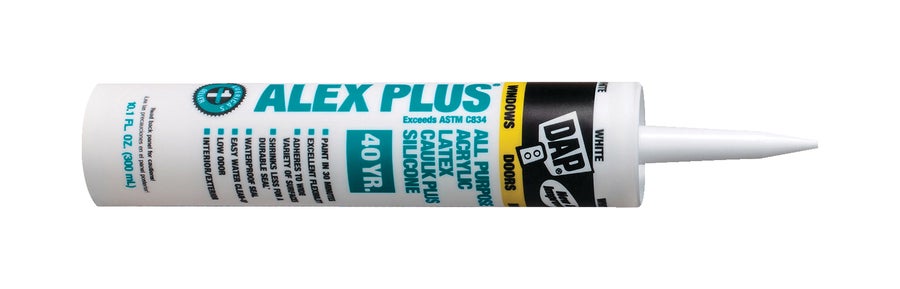 Alex Plus 10.1 oz. White Acrylic Latex Caulk Plus Silicone