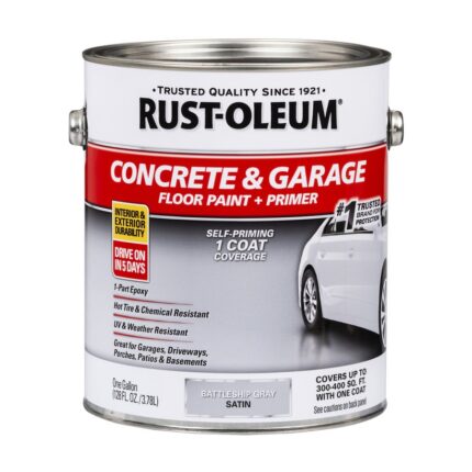 1 Gal. Battleship Gray Satin 1-Part Epoxy Concrete Floor Interior/Exterior Paint