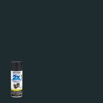 2X Ultra Cover Semi-Gloss Black Spray Paint  -  12 oz