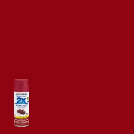 2X Ultra Cover Satin Colonial Red Spray Paint  -  12 oz