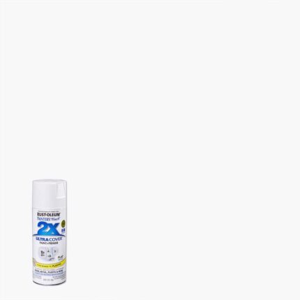 2X Ultra Cover Flat White Spray Paint  -  12 oz