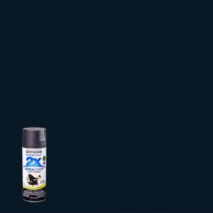 2X Ultra Cover Satin Canyon Black Spray Paint  -  12 oz