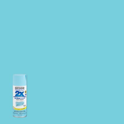 2X Ultra Cover Satin Aqua Spray Paint  -  12 oz