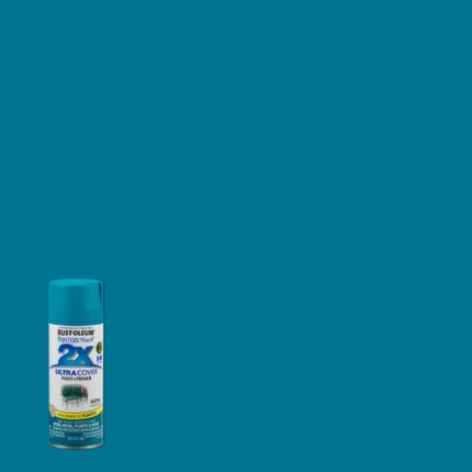 2X Ultra Cover Satin Lagoon Blue Spray Paint  -  12 oz