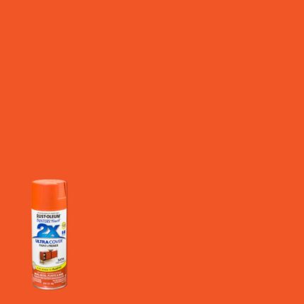2X Ultra Cover Satin Fire Orange Spray Paint  -  12 oz