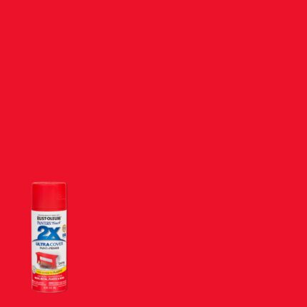 2X Ultra Cover Satin Poppy Red Spray Paint  -  12 oz