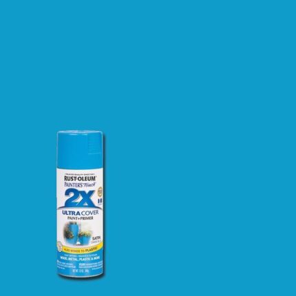 2X Ultra Cover Satin Oasis Blue Spray Paint  -  12 oz