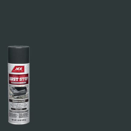 Rust Stop Anti-Corrosion Spray Paint  -  Satin Black  -  15 oz