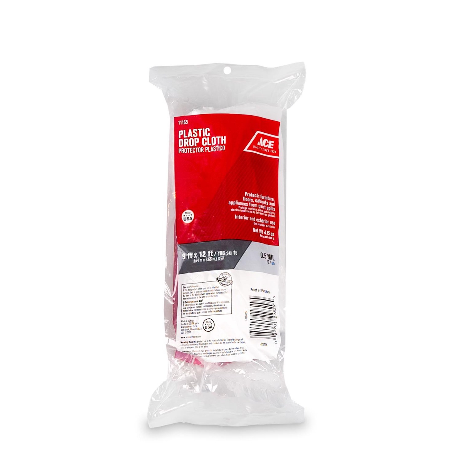 Ace 9 ft. W X 12 ft. L X 0.5 mil Plastic Drop Cloth 1 pk