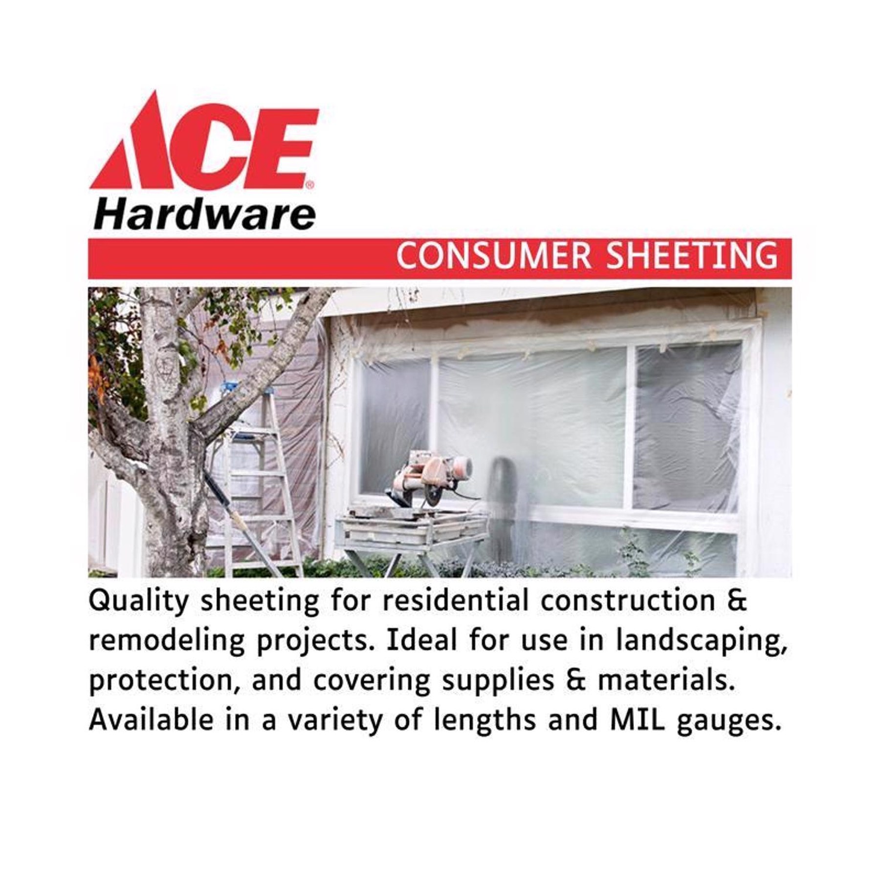 Ace 9 ft. W X 12 ft. L X 0.5 mil Plastic Drop Cloth 1 pk