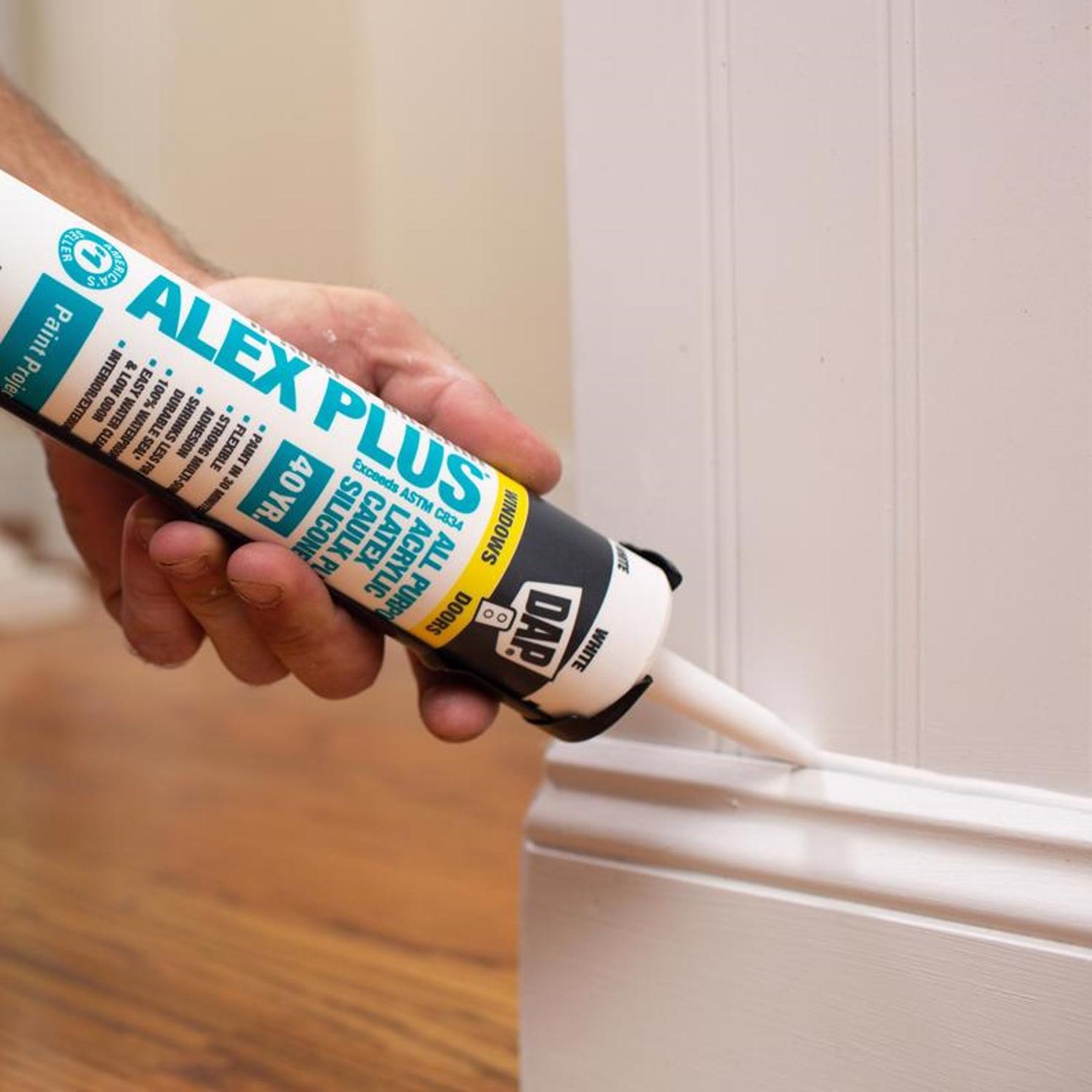 Alex Plus 10.1 oz. White Acrylic Latex Caulk Plus Silicone - photo 9