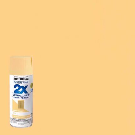 12 oz. Painter's Touch 2X Ultra Cover Satin Summer Squash Spray Paint and Primer  -  photo 2