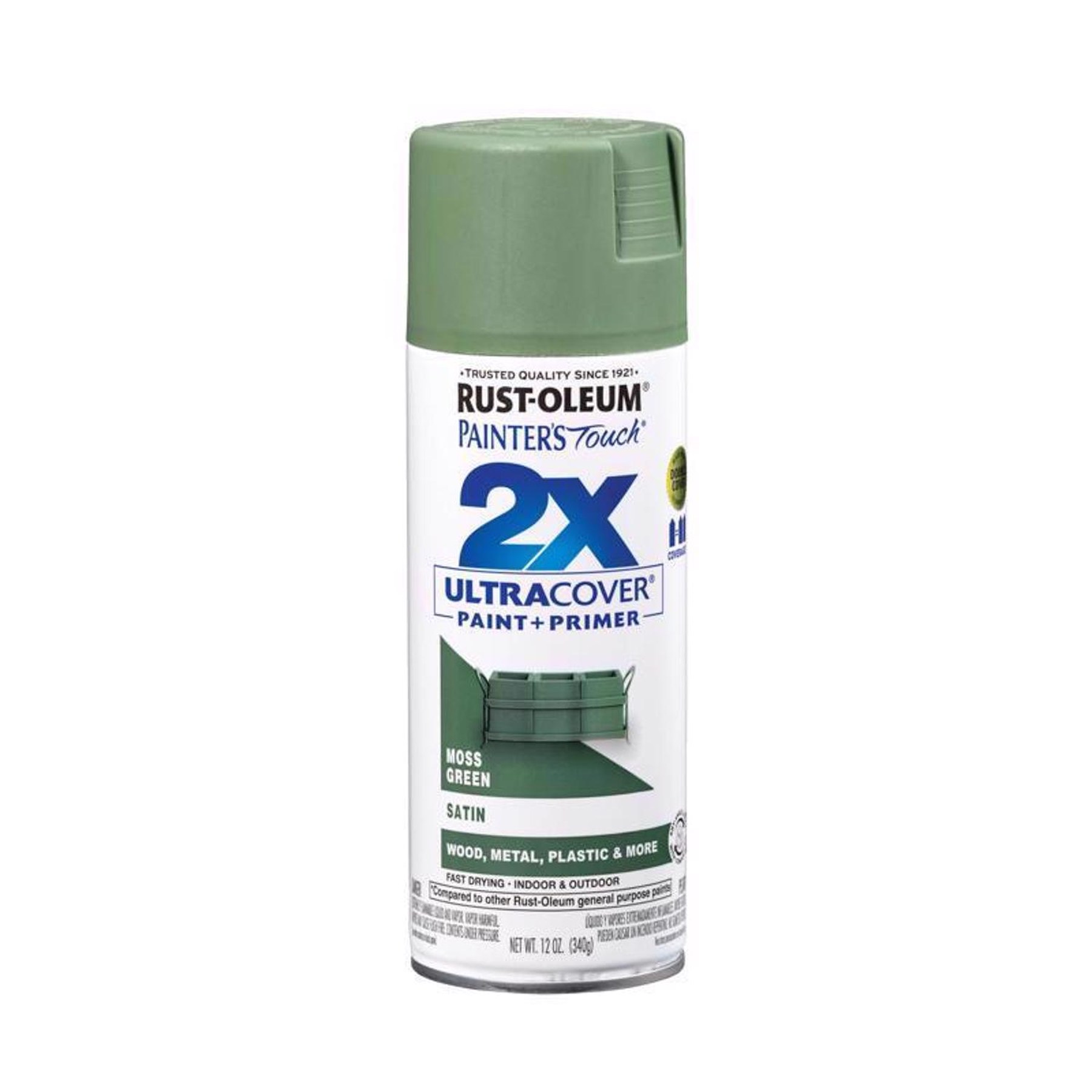 2X Ultra Cover Satin Moss Green Spray Paint - 12 oz - photo 2