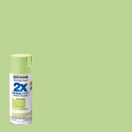2X Ultra Cover Satin Green Apple Spray Paint  -  12 oz  -  photo 2