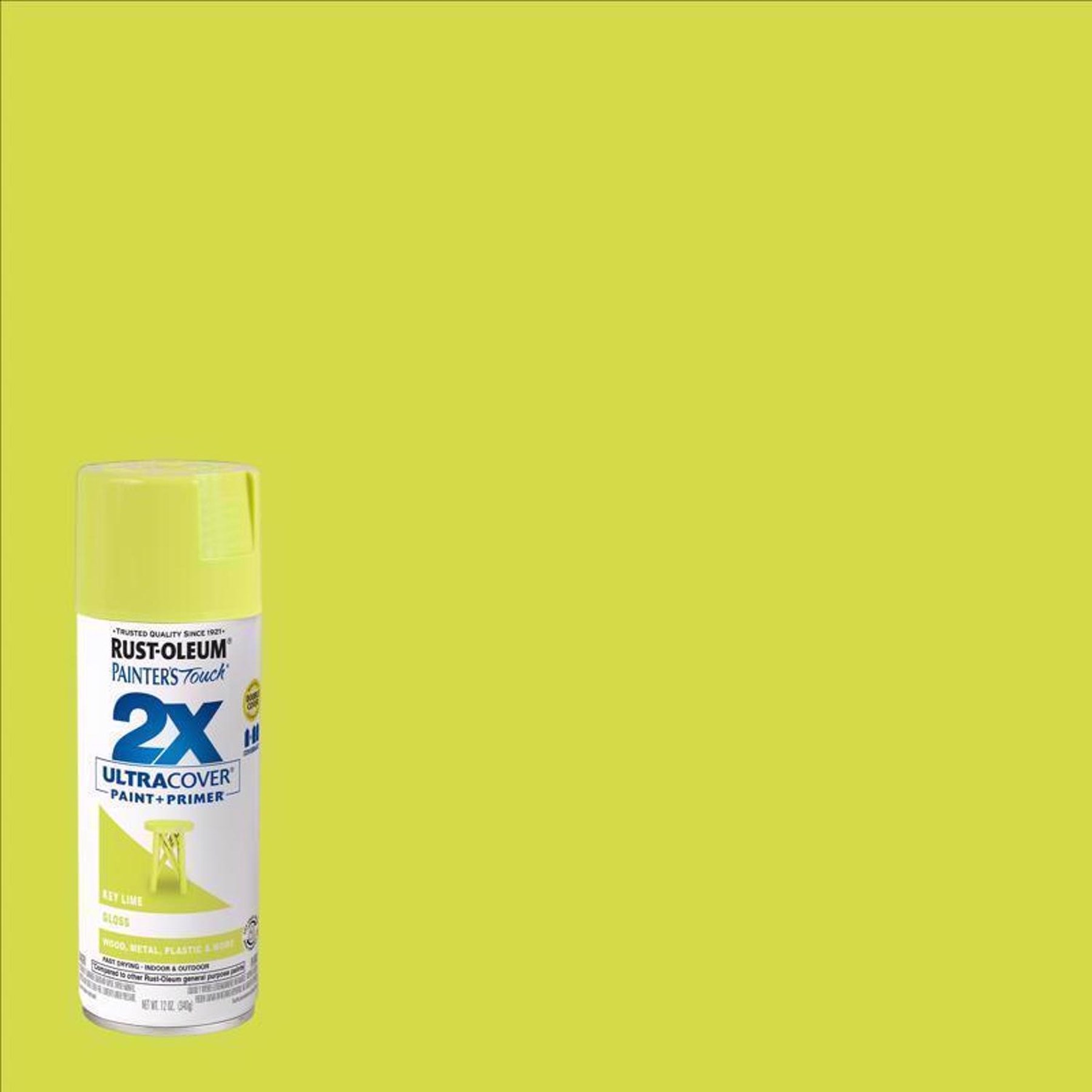 Rust-Oleum Painter's Touch 2X Ultra Cover Gloss Key Lime Paint+Primer Spray Paint 12 oz