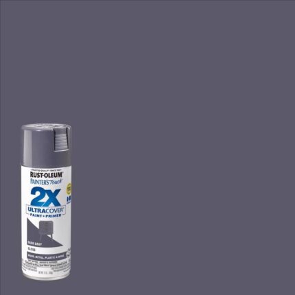 Rust-Oleum Painter's Touch 2X Ultra Cover Gloss Dark Gray Paint+Primer Spray Paint 12 oz