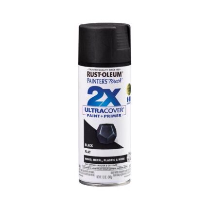 2X Ultra Cover Flat Black Spray Paint  -  12 oz  -  photo 2