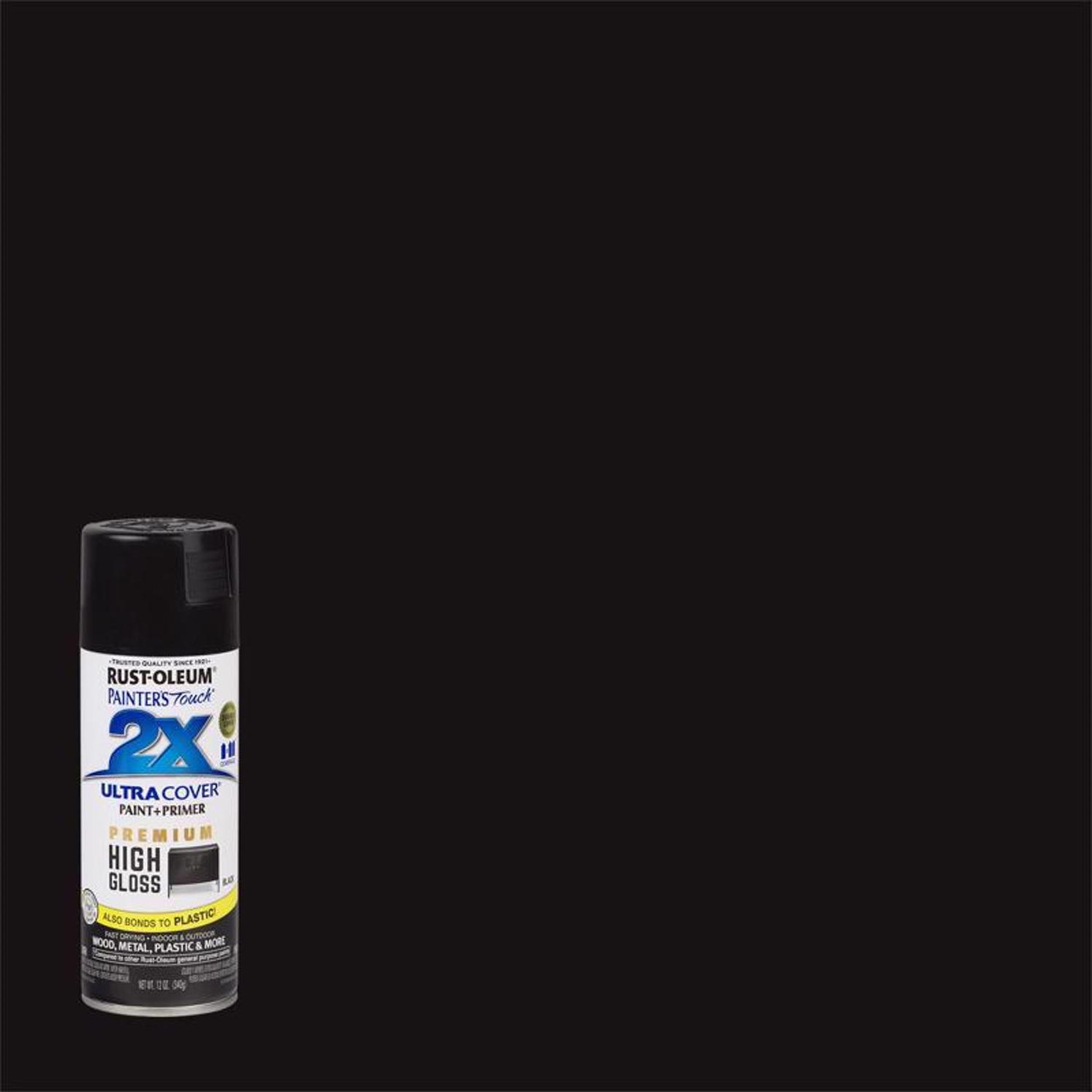 Rust-Oleum Painter's Touch 2X Ultra Cover High-Gloss Black Paint+Primer Spray Paint 12 oz