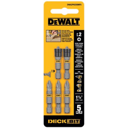 DeWalt Max Fit Phillips #2 X 1.5 in. L Screwdriver Bit Set Steel 5 pk
