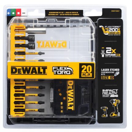 DeWalt FlexTorq Assorted Assorted Screwdriving Bit Set Alloy Steel 20 pc