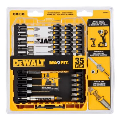 DeWalt Max Fit Assorted Assorted Screwdriving Bit Set S2 Tool Steel 35 pc