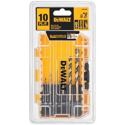 DeWalt Assorted High Speed Steel Drill Bit Set Straight Shank 10 pc