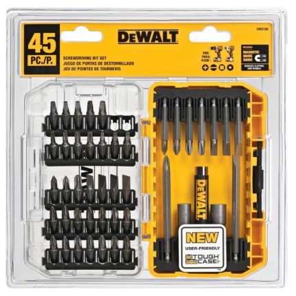 DeWalt Assorted in. X 2 in. L Screwdriving Set Heat-Treated Steel 45 pc