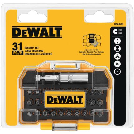 DeWalt PH2/SQ2 Security Bit Set Steel 31 pc