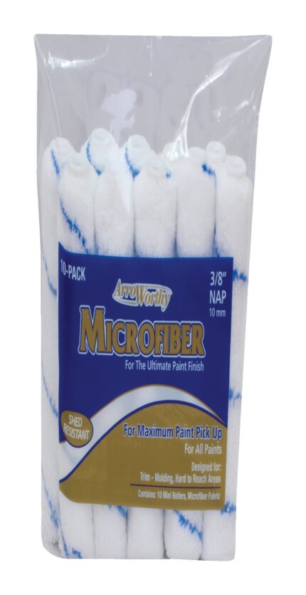 4 in. x 3/8 in. Microfiber Mini Paint Roller Cover 10 pk
