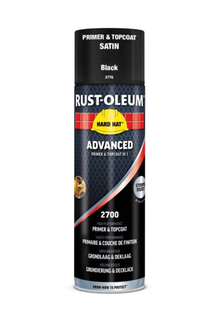500 ml Hard Hat Advanced Primer and Topcoat Spray Satin Black