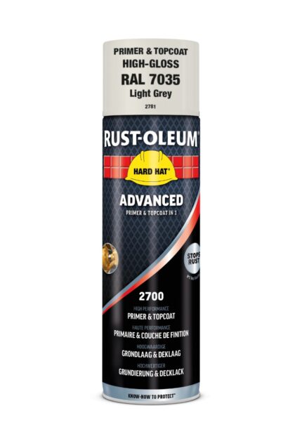 500 ml Hard Hat Advanced Primer and Topcoat Spray Light Grey Gloss RAL 7035