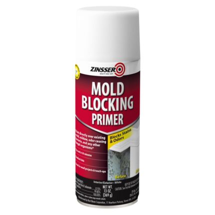 Zinsser Mold Blocking Primer Spray 13 oz (368 g) white aerosol can model 287512